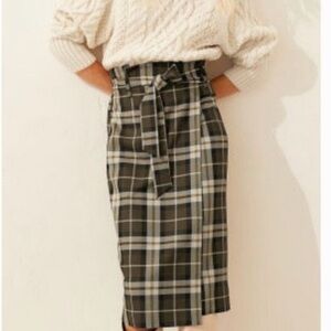 H&M Black and White Plaid Pencil Skirt